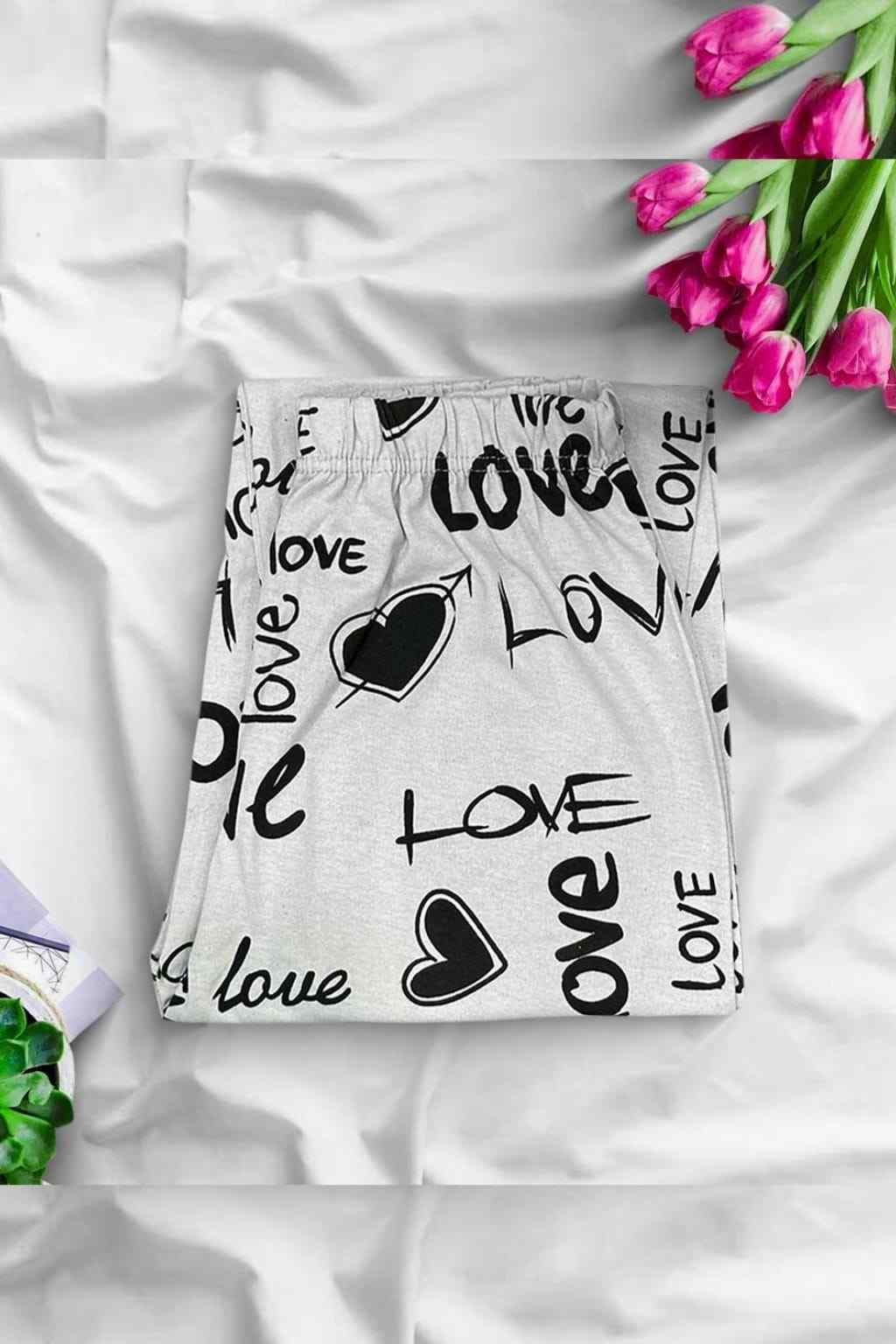 Biege Love Sleeping Pajama For Women