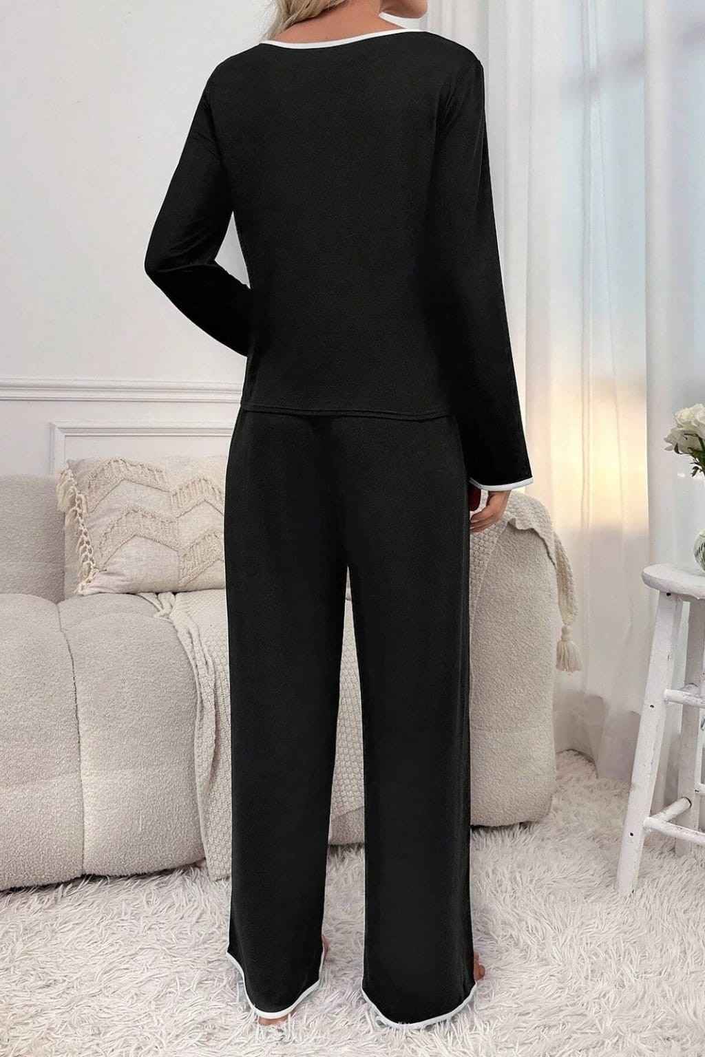 Black Palazzo Style Night Suit
