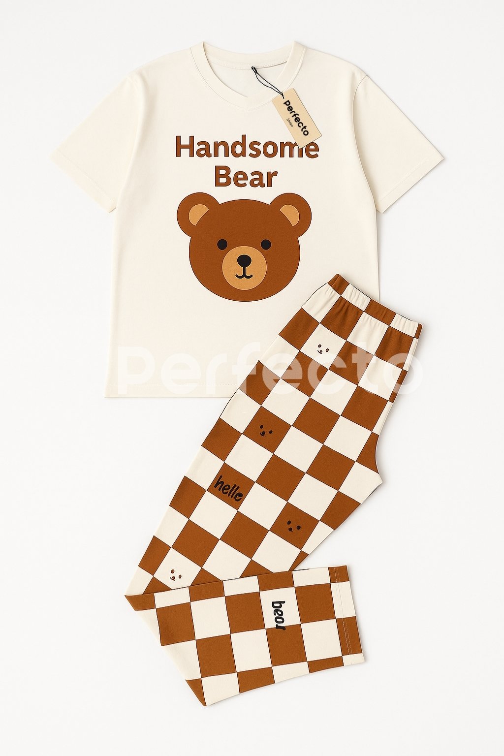 Handsome Bear Printed Night Suit