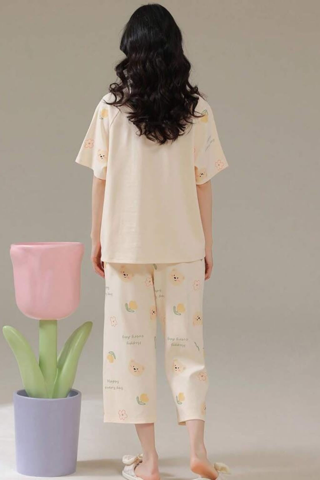 Hello My Bear Printed Night Suit