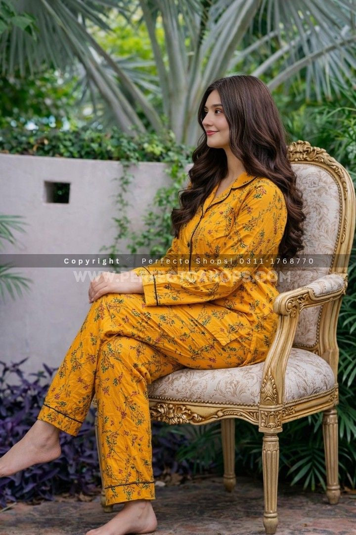 Imported Linen Printed Warm Glow PJ Set