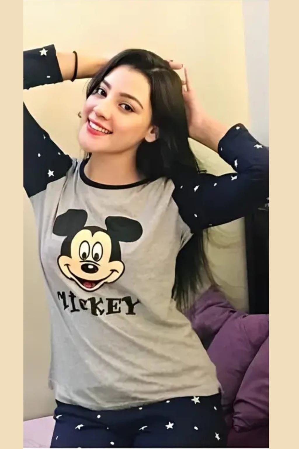 Mickey Stars Printed Pajama Night Suit
