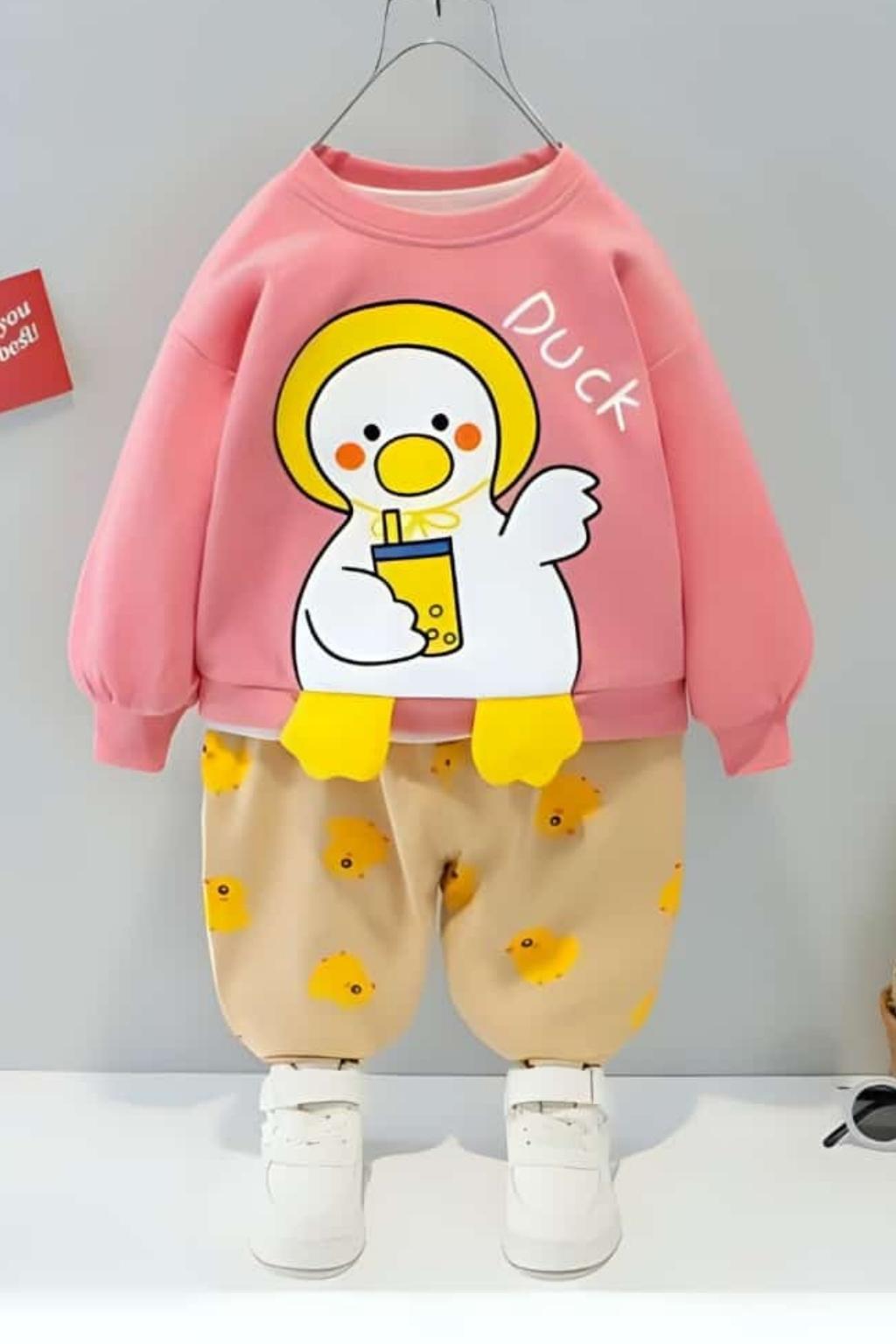 Pink Duck Printed Kids Winter Suit ( Each )