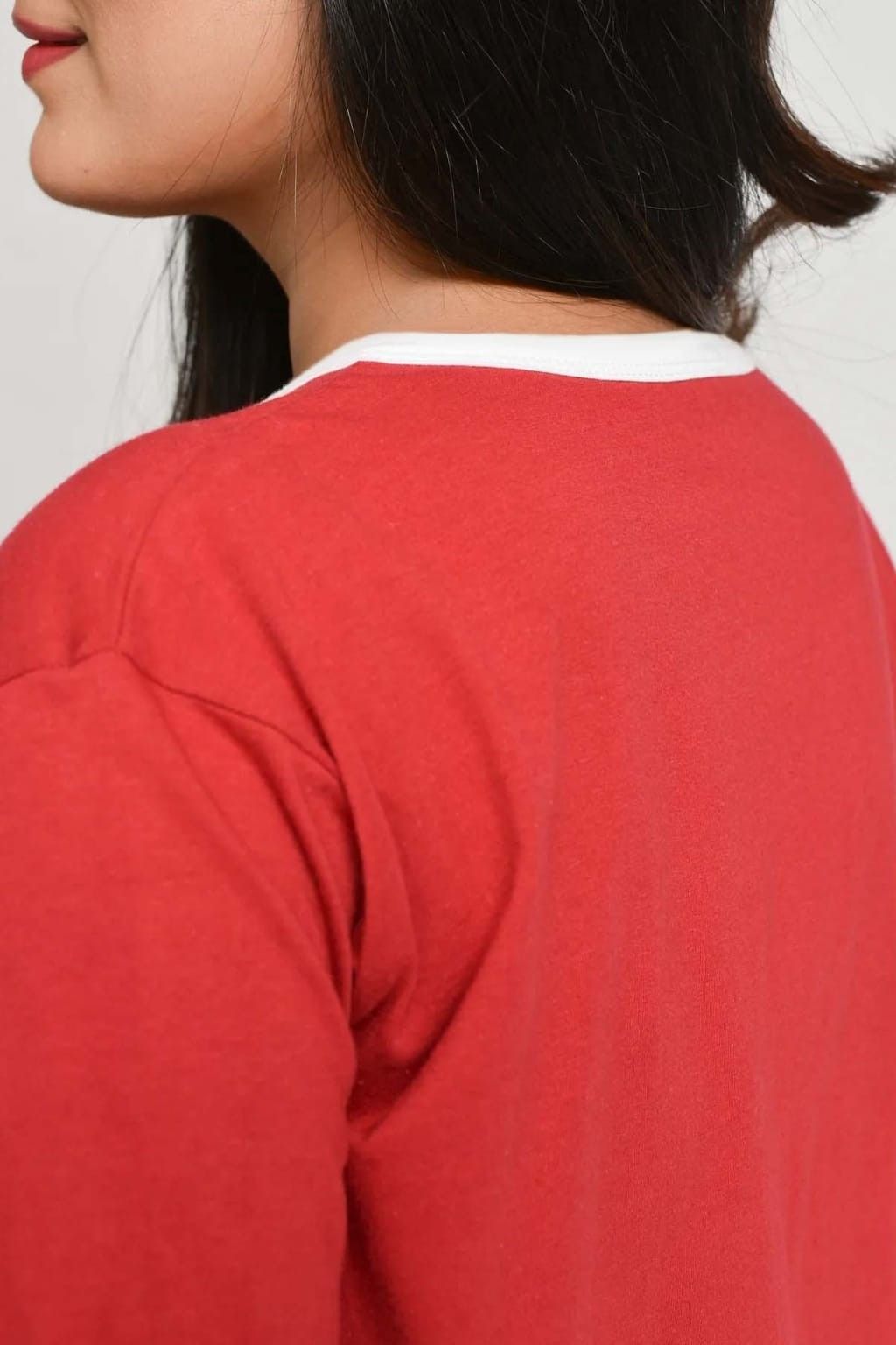 Red Plain Stylish Night Suit