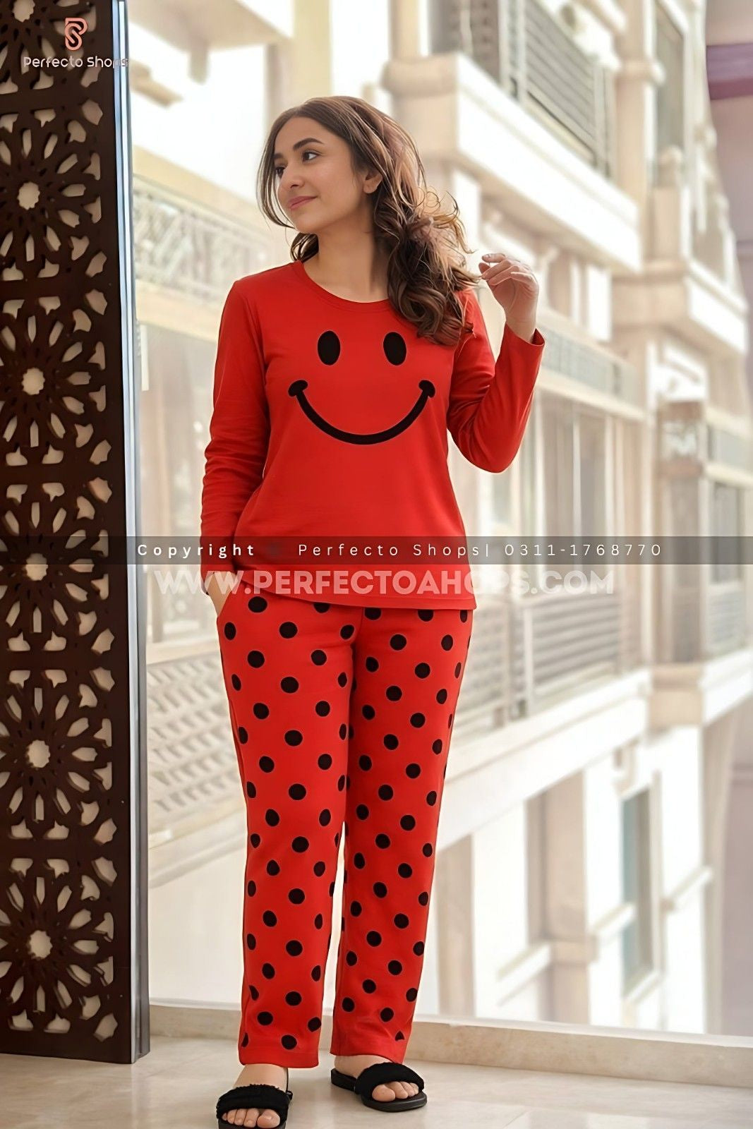 Smiley Face Red PJ Set