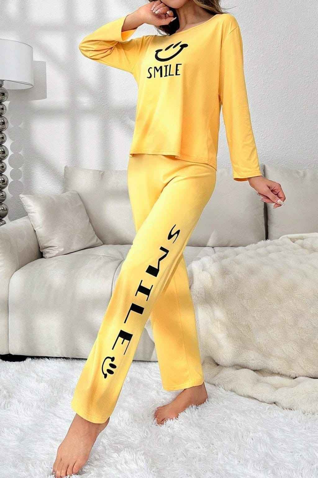 Smile Forever Printed Night Suit