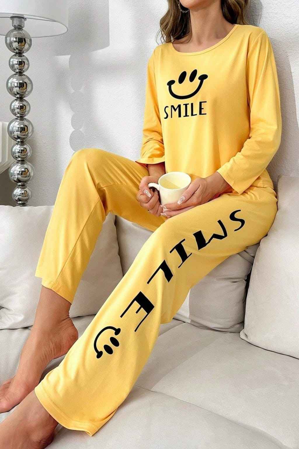 Smile Forever Printed Night Suit