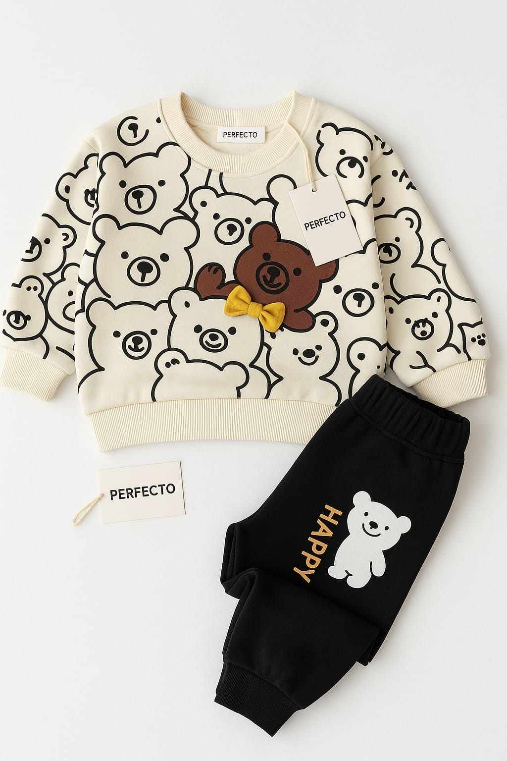 White Bears Print Sweatshirt With Trouser For Kids (Each)