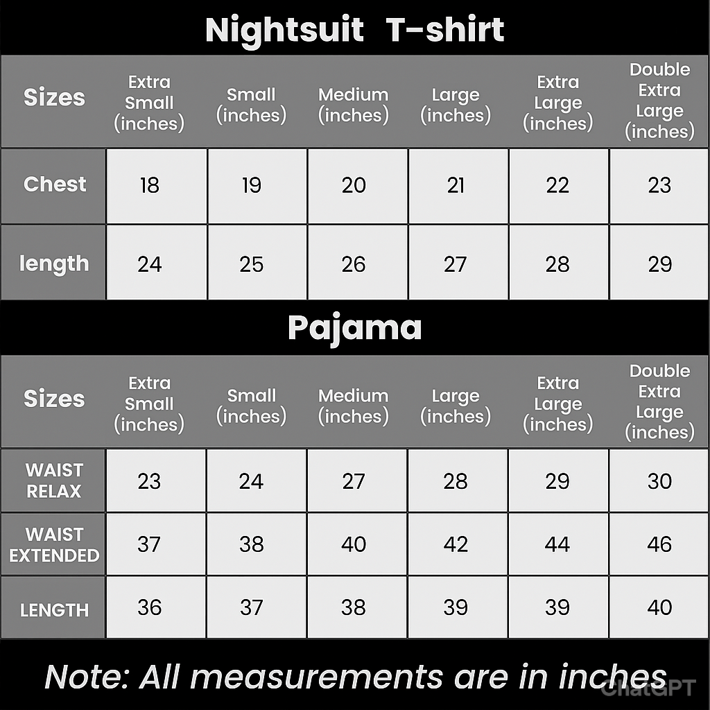 Rabbit & Floral Print Pajama Set Night Suit