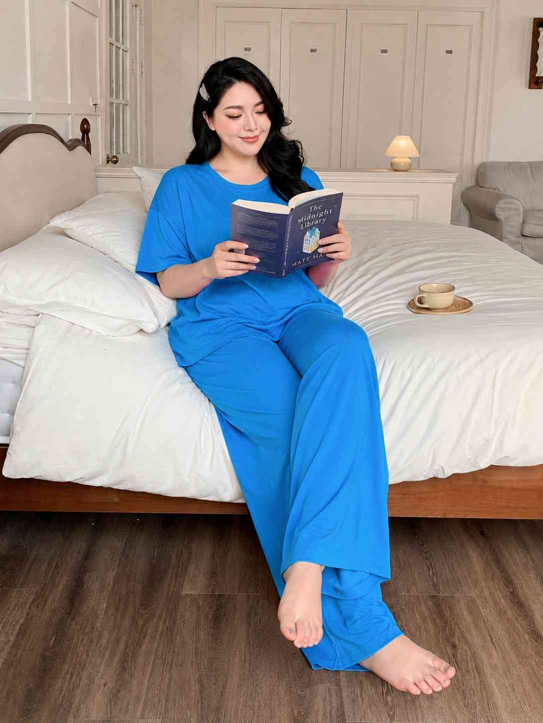 Azure Blue Korean Style Relax Fit Pj Set