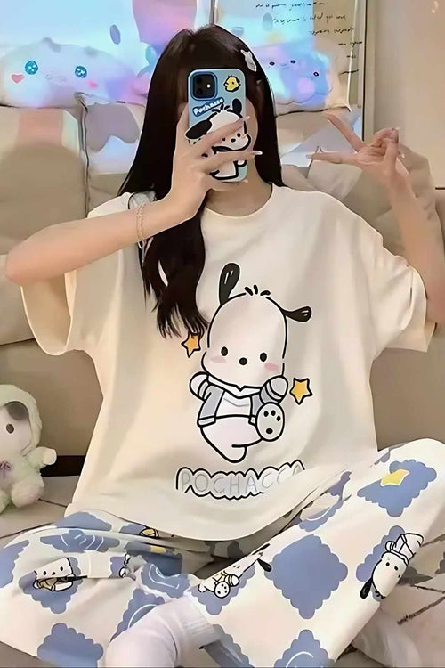 Cozy Pochacco Cartoon Printed PJ Set