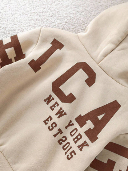 Coffee Color New York Printed Kids Winter Suit (Each)