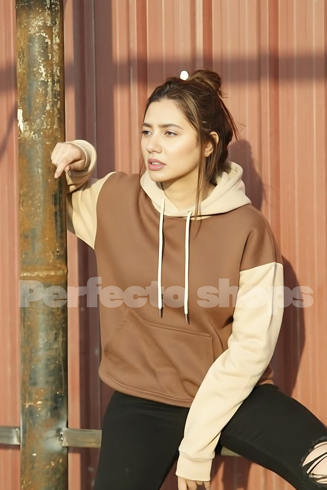 Brown With Cream Basic Hoodie (Unisex)