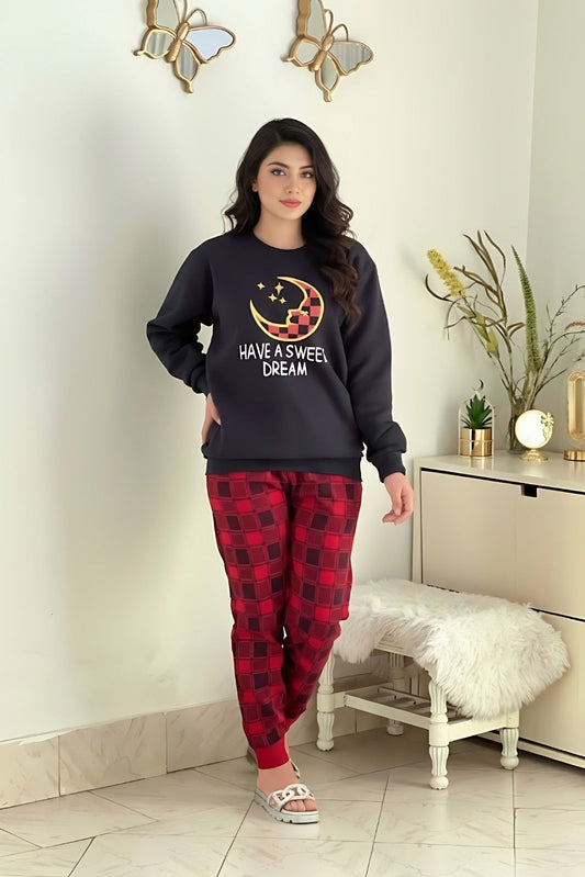 Winter Have A Sweet Dream Printed Night Suit