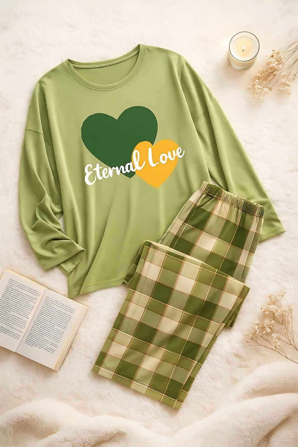 Eternal Love Full-Sleeves Printed PJ Set