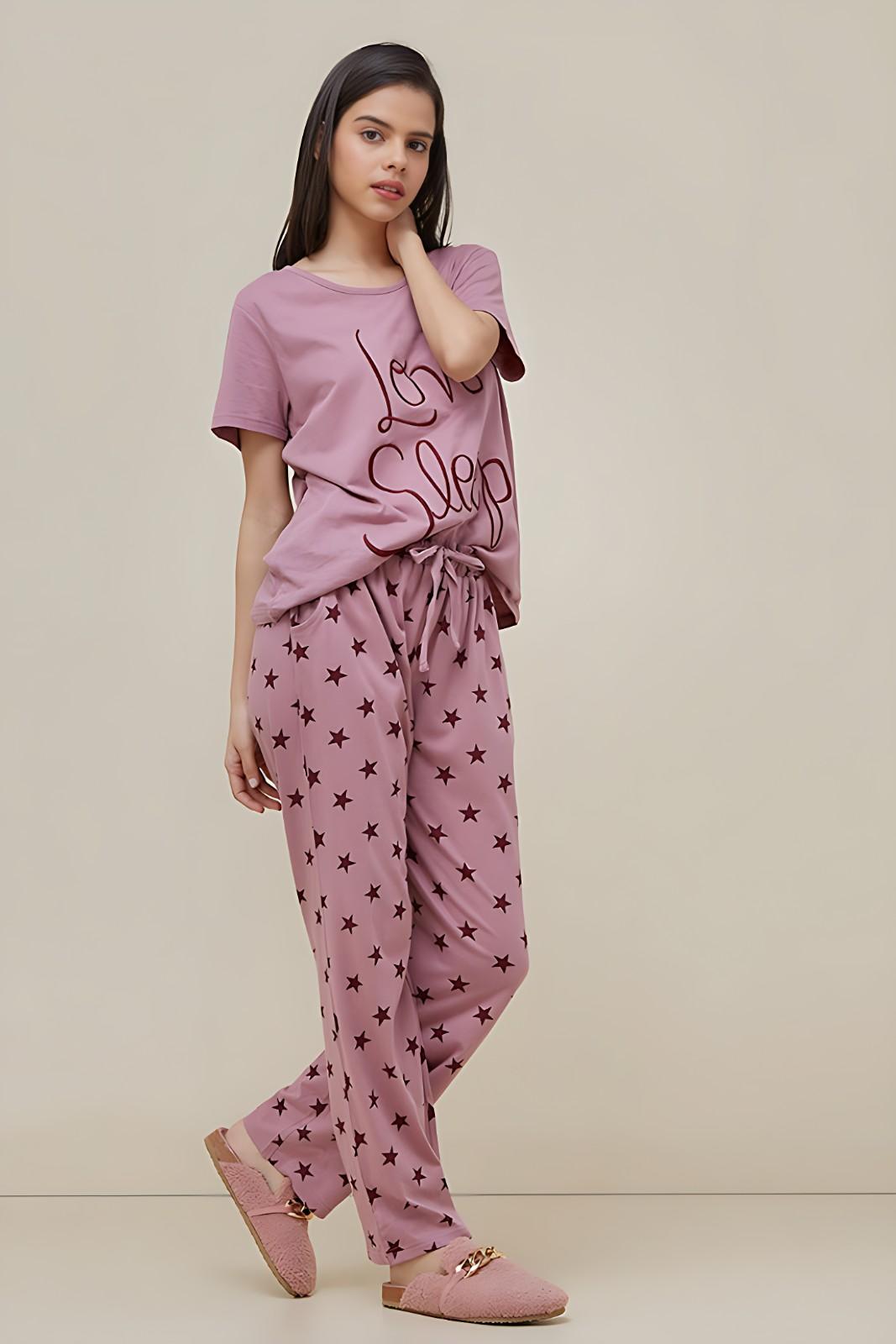 Love Sleep Printed Night Suit
