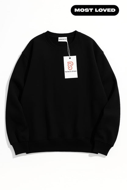 Black Basic  Sweat Shirt Unisex