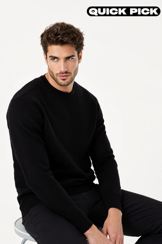 Black Basic  Sweat Shirt Unisex