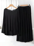 Black Plain Palazo PJ Set