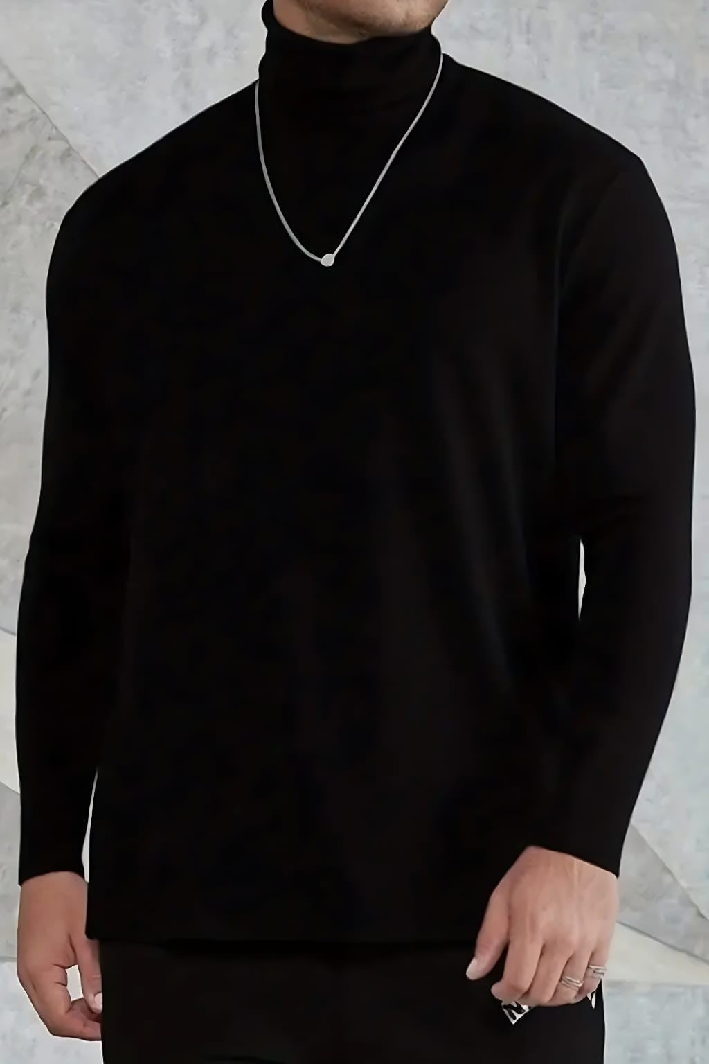 Black High Neck for Men's