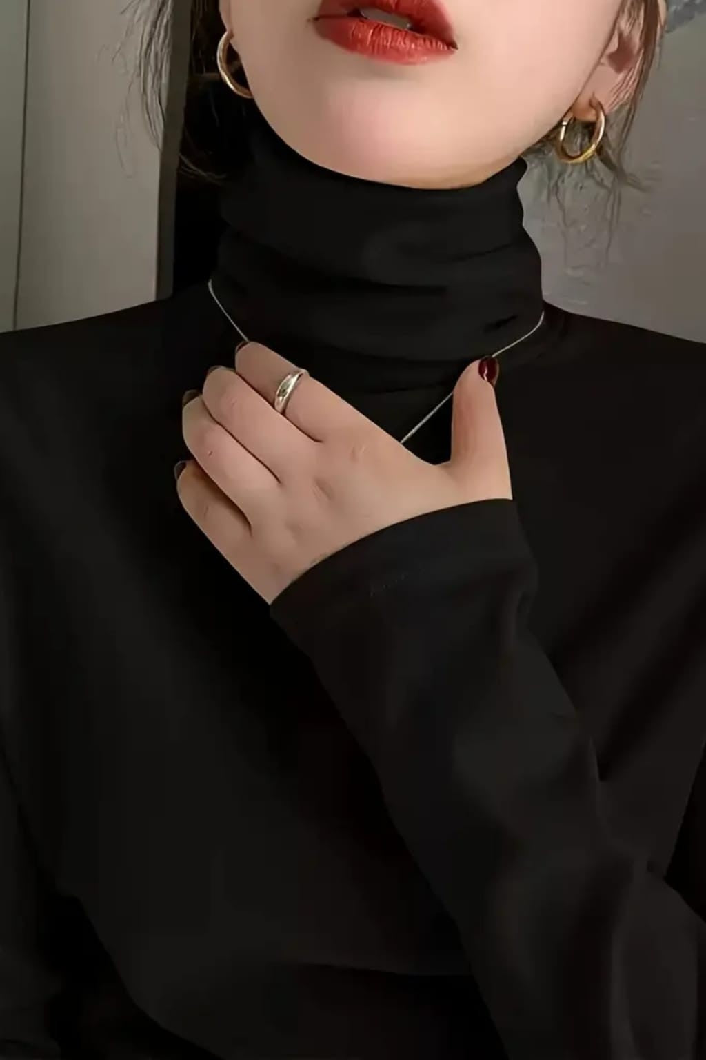 Black High Neck for Women's