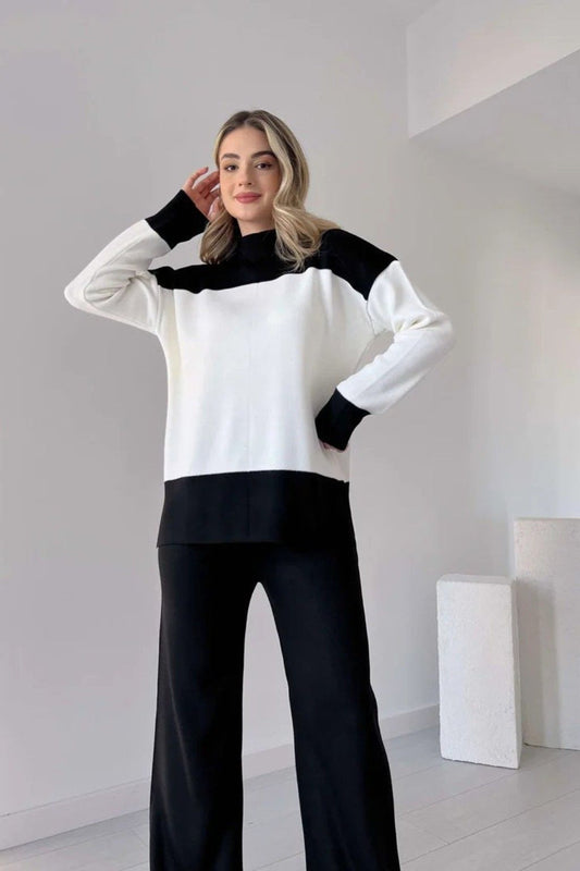 Black Panel Style Co-Ord Sets For Women