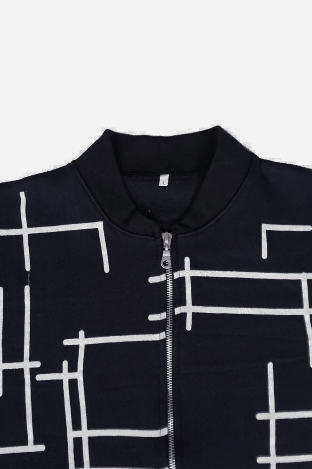 Black Printed Zipper Jacket