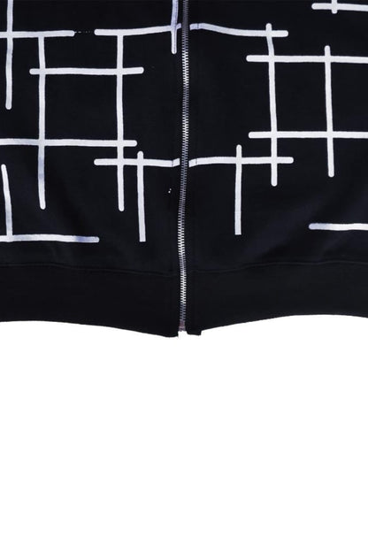 Black Printed Zipper Jacket