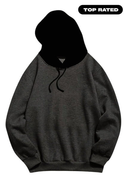 Charcoal With Grey Basic Kangaroo Hoodie