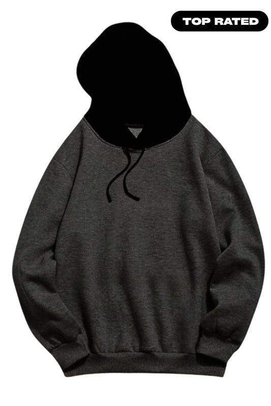 Charcoal With Grey Basic Kangaroo Hoodie