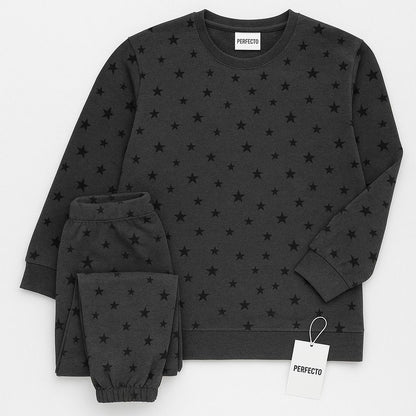 Charcoal Star Printed Night Suit