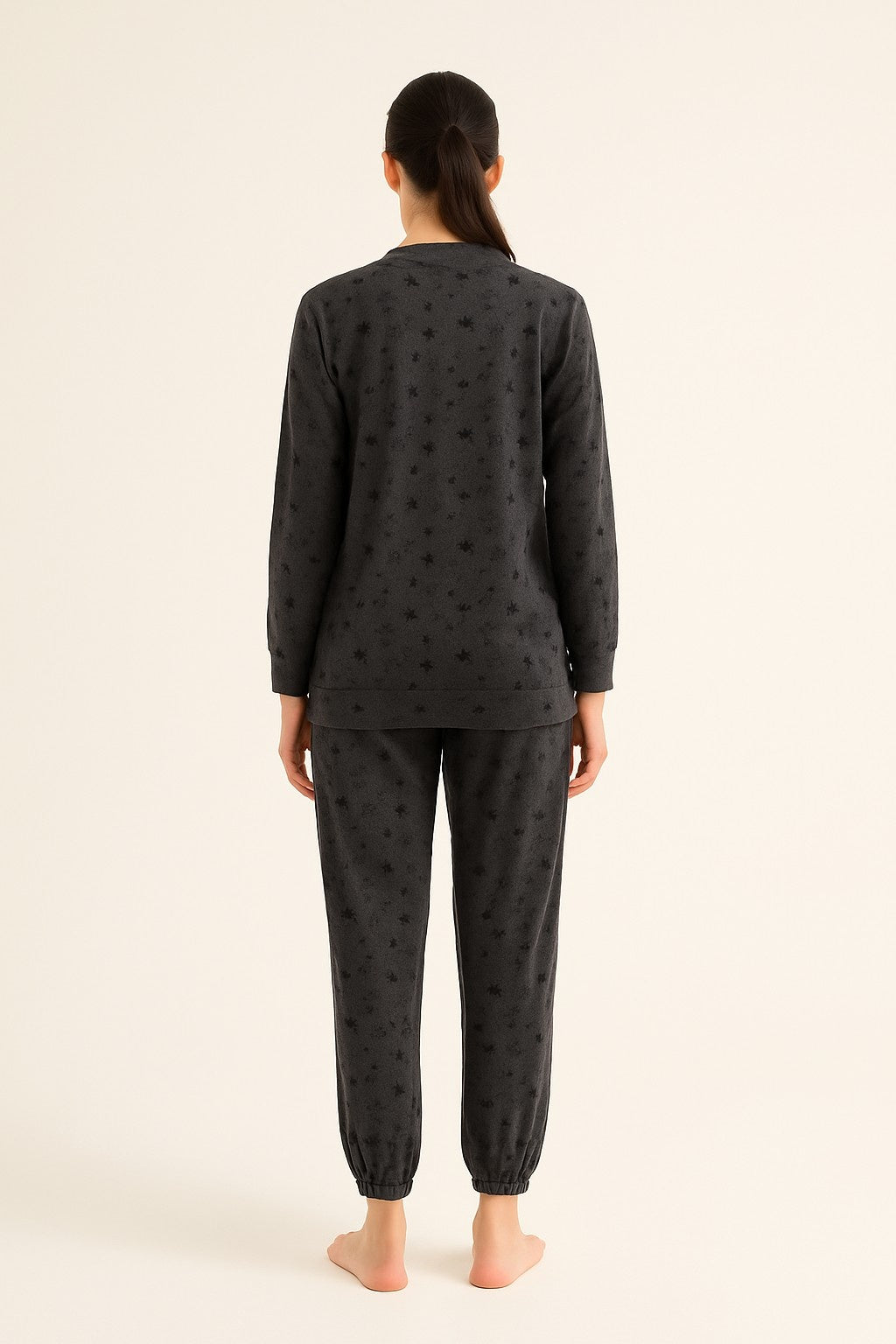 Charcoal Star Printed Night Suit