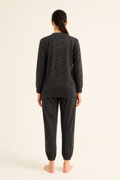 Charcoal Star Printed Night Suit