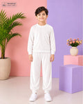 Boys China Imported Velvet – OFF WHITE 2 Pec CO-ORD Set
