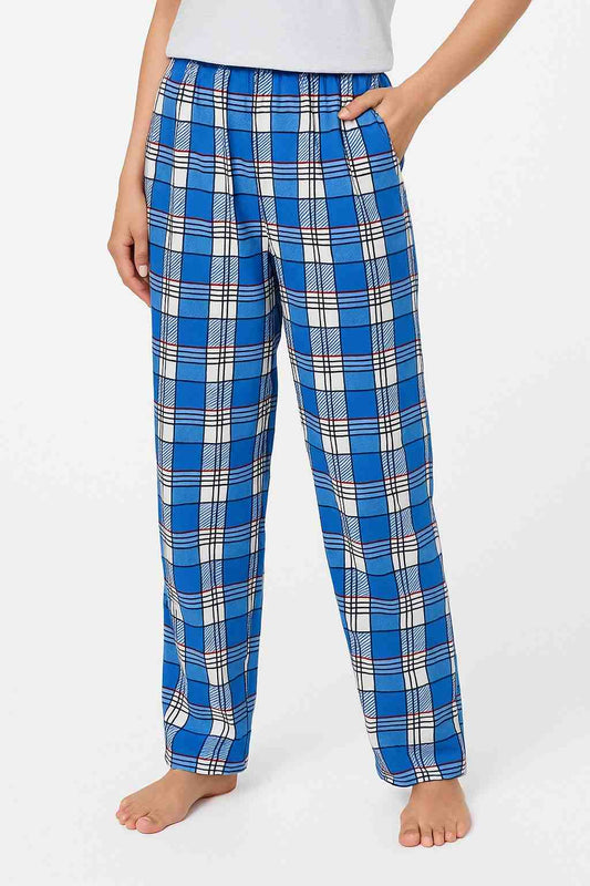 Check P Printed Nightwear Pajama For Women