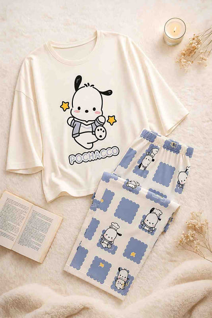 Cozy Pochacco Cartoon Printed PJ Set