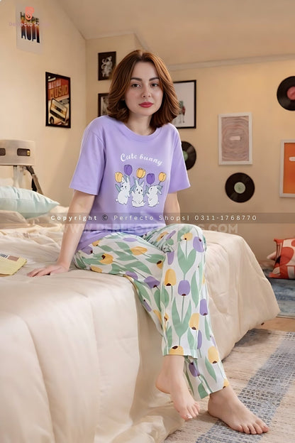 Cute Bunny Printed Night Suit