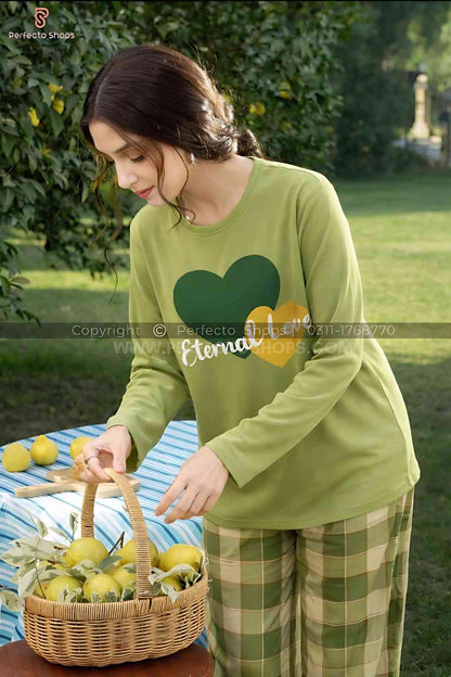 Eternal Love Full-Sleeves Printed Night Suit