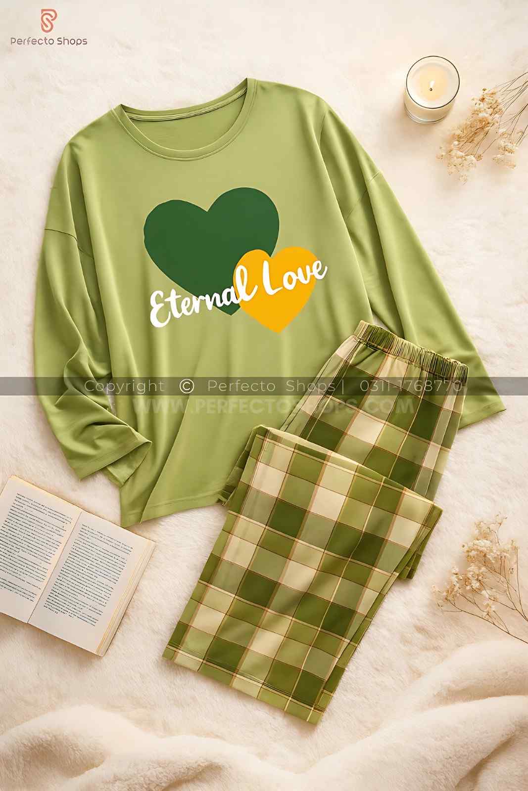 Eternal Love Full-Sleeves Printed PJ Set