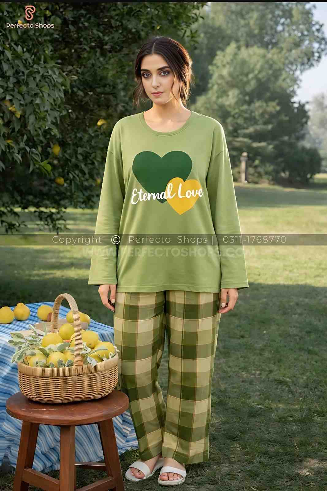 Eternal Love Full-Sleeves Printed Night Suit