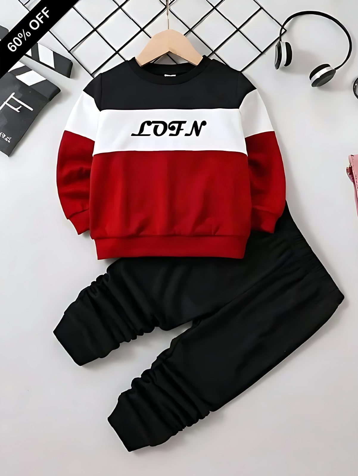 Fleece Fabric Land Style Printed Kids Winter Suit ( Each )