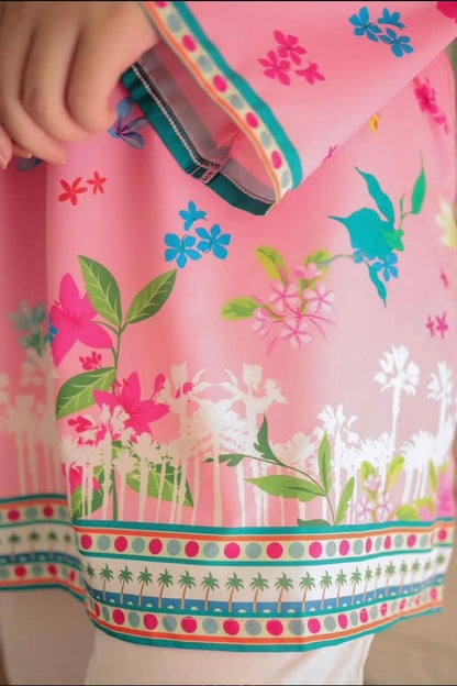 Floral Pink Charm 2PC