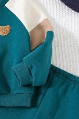 Green Teddy Printed Kids Winter Suit (Each)