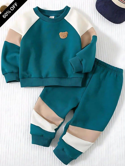 Green Teddy Printed Kids Winter Suit (Each)