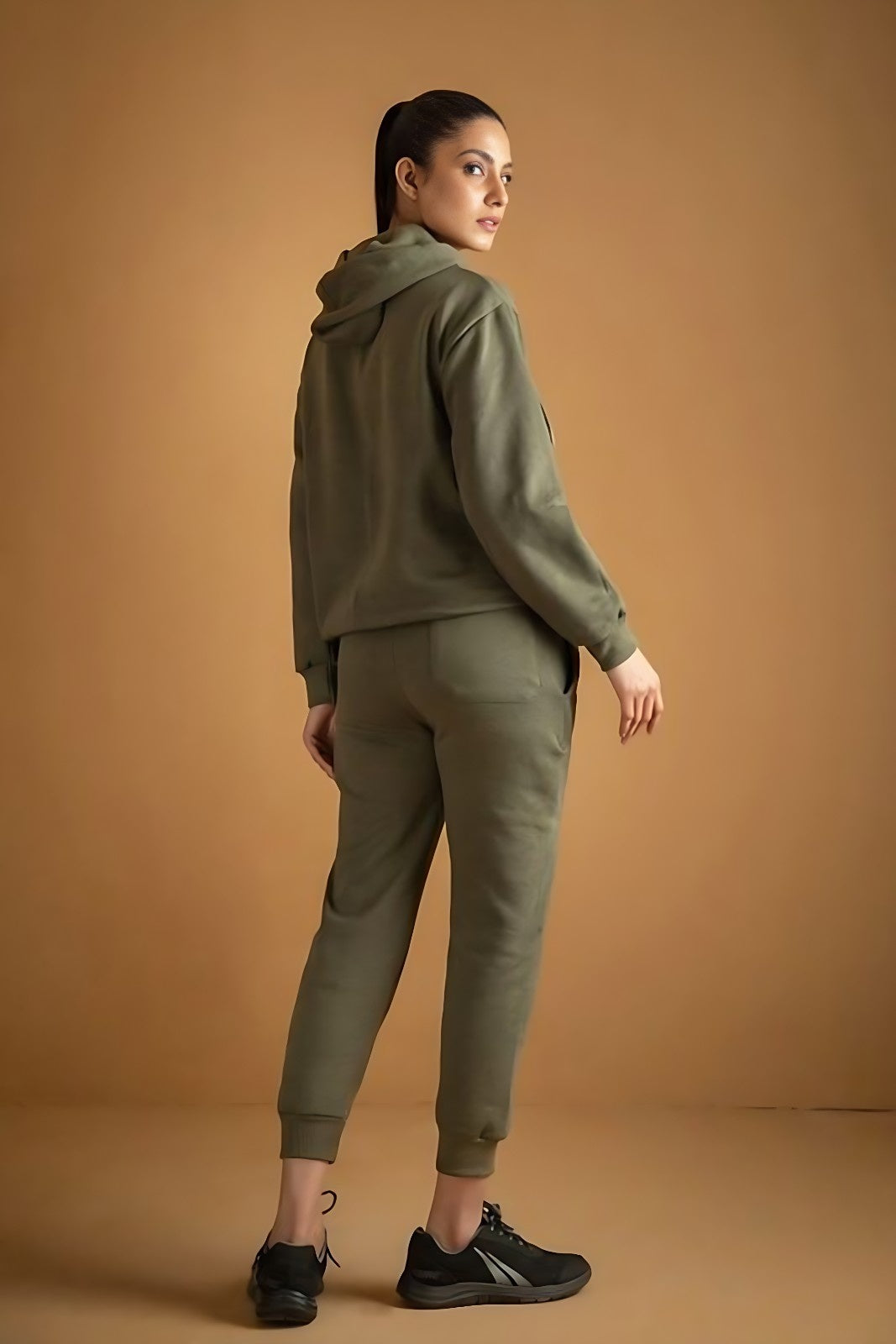 Green Warm Hoodie And Pant Co-ord Set