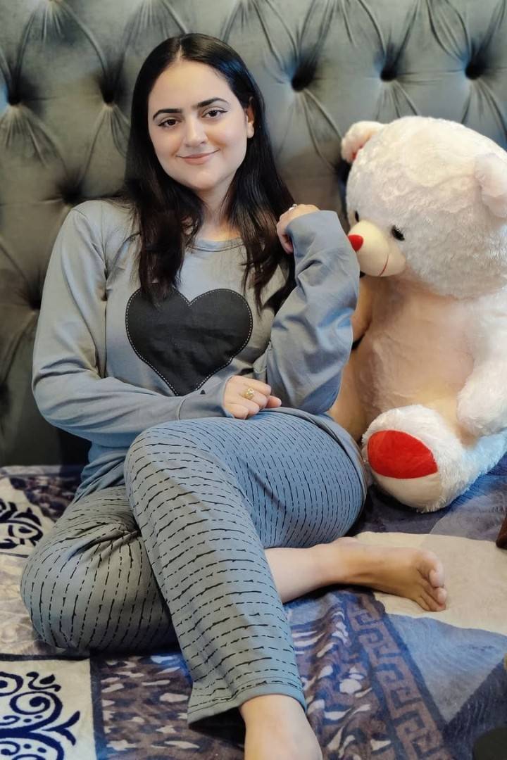 Grey Black Heart Print Night Suit