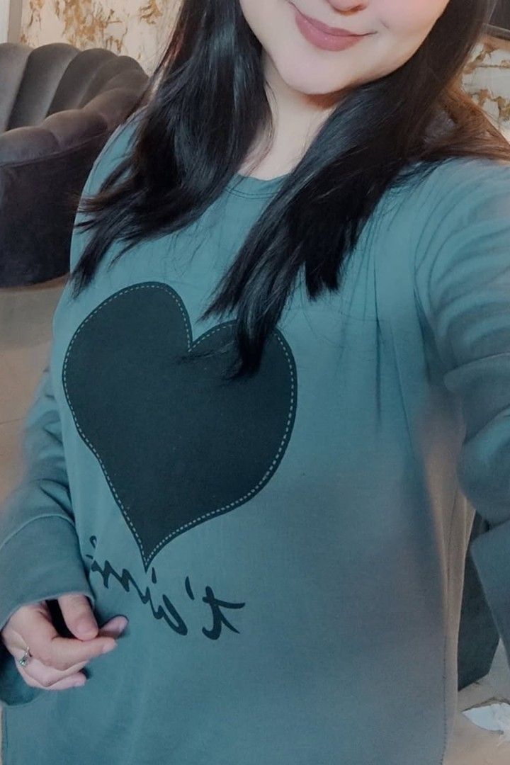 Grey Black Heart Print Night Suit