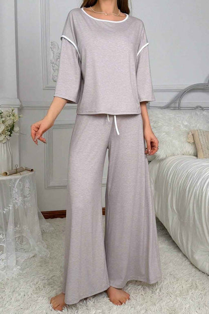 Grey Palazzo Style Night Suit