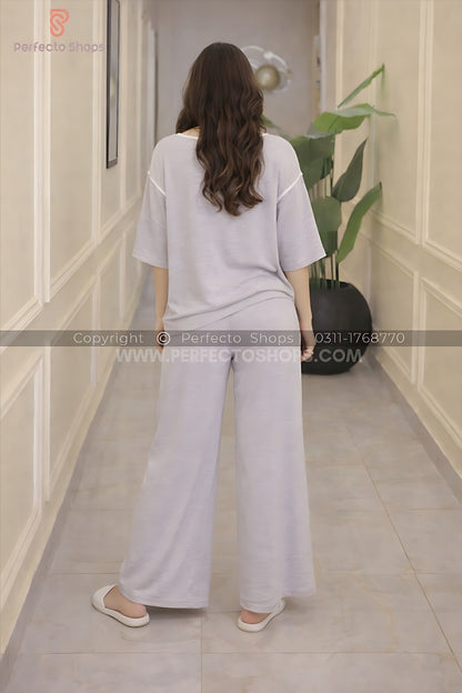 Grey Palazzo Style Night Suit