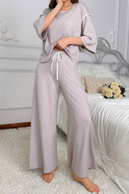 Grey Palazzo Style Night Suit